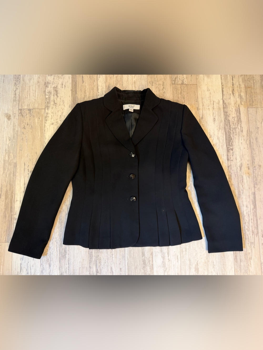 Le Suit Black Two-Piece Skirt Suit - Picture 5 of 11